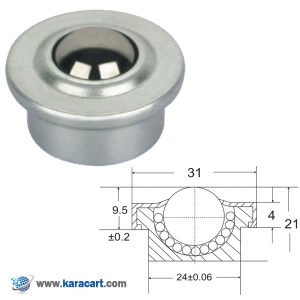 بلبرینگ چشمی با ساچمه حمل کننده، لبه دار، توکار AU15 (SP15)