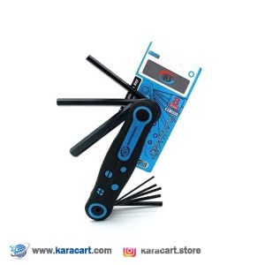 آلن چاقویی 8 عددی ستاره ای بدنه پلاستیکی بی اس مدل BS-3055