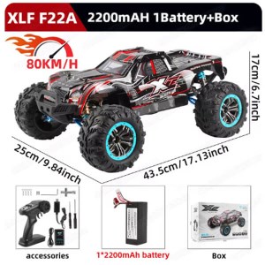 XLF F22A 80KM/H RC Car 4WD Brushless Motor ماشین کنترلی